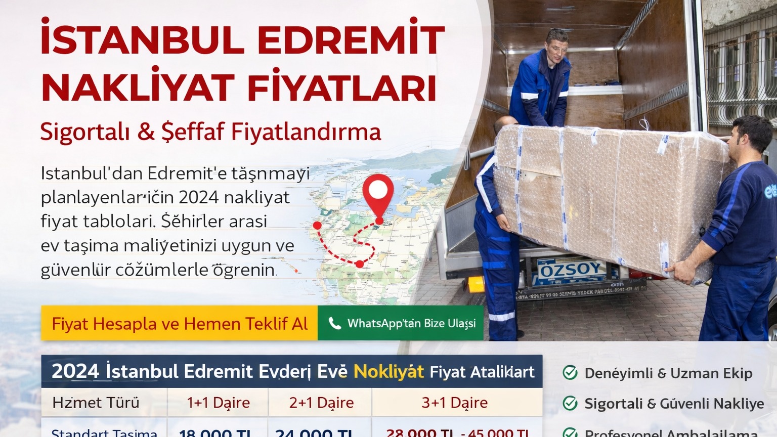 İstanbul Edremit taşınma fiyatları 2026
