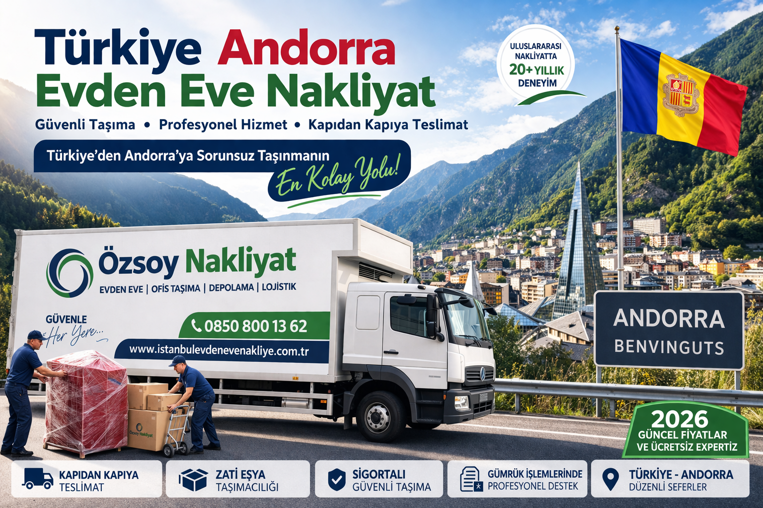 Türkiye Andorra evden eve nakliyat