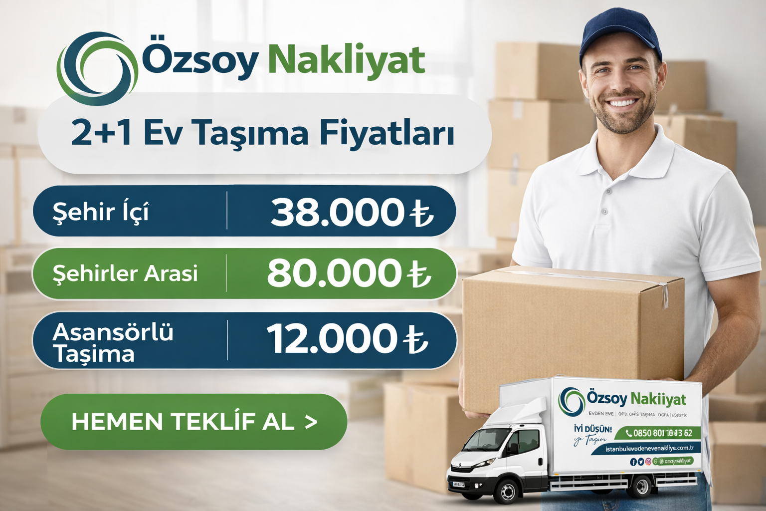 2+1 evden eve nakliyat fiyatları